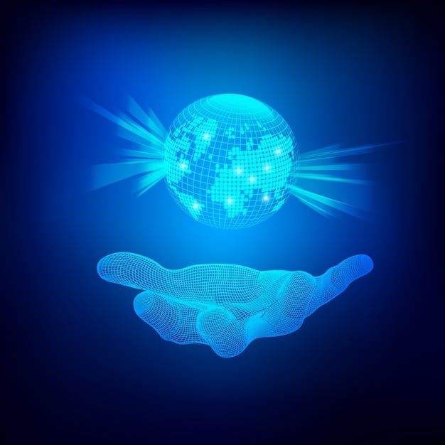 A digital illustration depicting two hands shaking across a globe, symbolizing international data transfer. Overlaid are data streams and binary code, emphasizing the technological aspect of global data exchange.