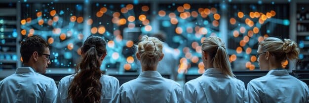 A photo of scientists working in a German quantum computing lab, focusing on the advanced equipment and the collaborative atmosphere.