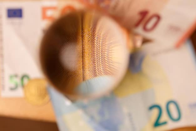 A close-up of a salary slip showing an increase in minimum wage, with euro coins scattered around it.
