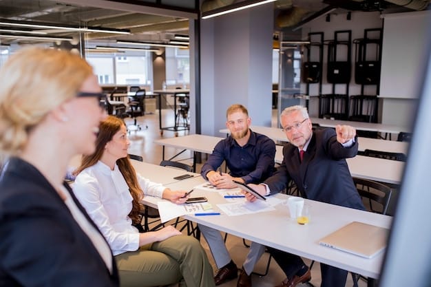 A group of German business professionals gathered around a table in a modern conference room, reviewing documents related to EU regulations. They are engaged in a serious discussion, highlighting the need for understanding and adapting to the new directives.
