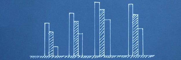 A graph with upward trending lines representing growth in various sectors like technology, construction, and renewable energy, each line color-coded and labeled. The background suggests a futuristic data analysis interface.