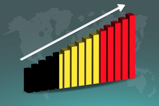 A detailed close-up graph showing the German GDP growth rate over the last five years, highlighting a recent dip into negative territory. Annotations point out key events affecting the economy, with German text labels.