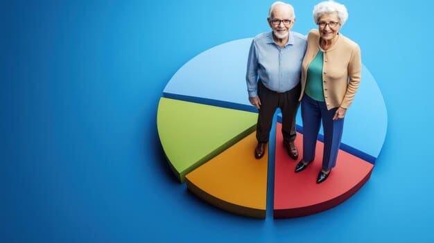 A pie chart illustrates the distribution of retirement ages in Germany, comparing data from 2010 with projections for 2030. The chart should be labeled in English, clearly showing the shift towards later retirement ages.
