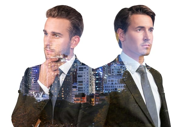 A split view image comparing two scenarios: on one side, a struggling small business owner looking stressed, and on the other side, a worker looking content and financially secure. The images should visually represent the debate around the minimum wage.